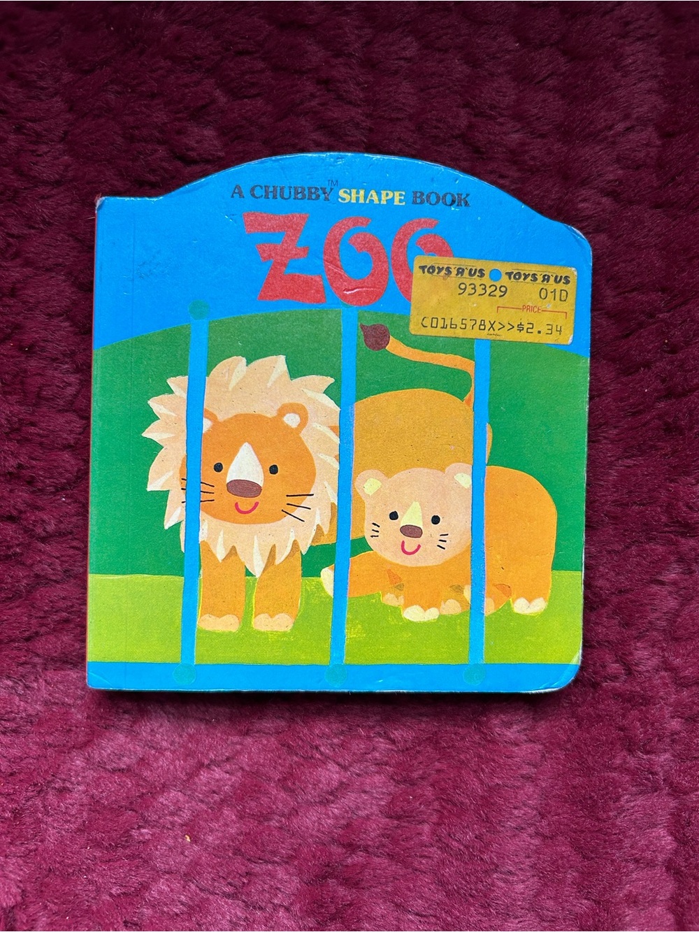 Vintage Toddler Book Zoo Chubby Shape Book by Simon & Schuster. #chubby #shapebo